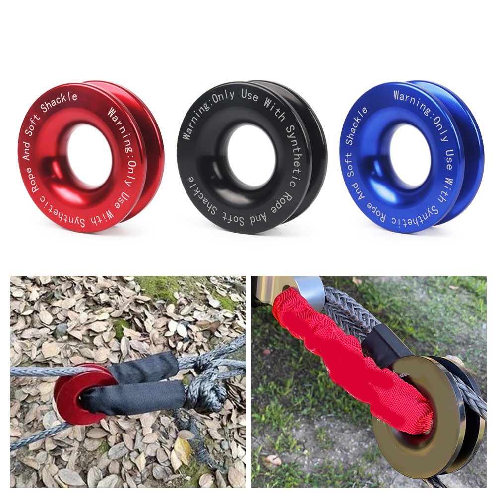 Winch Snatch Recovery Rings 41000lbs Break Strength Rope Retention Pulley Traile