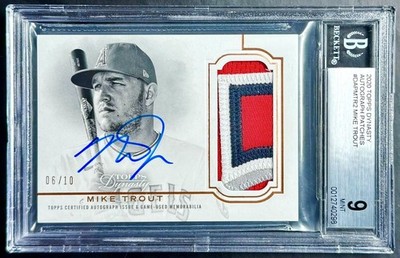 2020 Topps Dynasty MIKE TROUT #6/10 GAME-WORN Patch Auto BGS 9/10 Mint