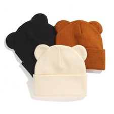 Baby Winter Beanie Hat, Cute Bear Ears, Soft Knit Cap, Infant, Boys, Girls