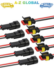 10X 2Pin Car Waterproof Electrical Wire Cable Connector Male Female Way Plug Kit
