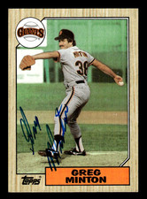 Greg Minton Giants 1987 Topps Autograph Auto Card #724 SIGNED w/COA