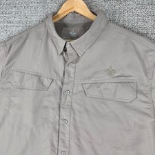 Boy Scouts of America Adult Mens XXL Vented Short Sleeve Button Up Shirt Tan