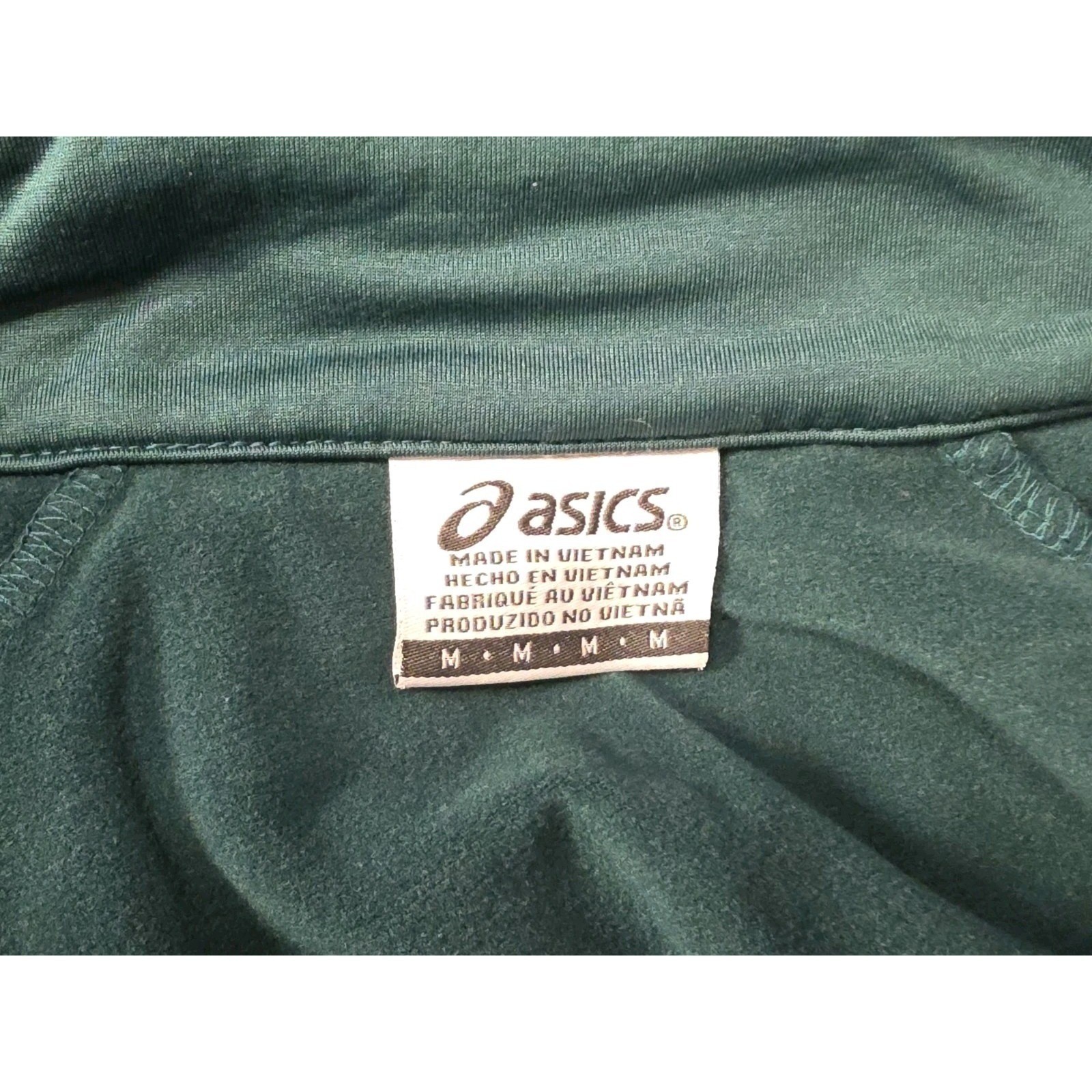 Asics Quilted Pullover Jacket Medium Green Runnin… - image 4