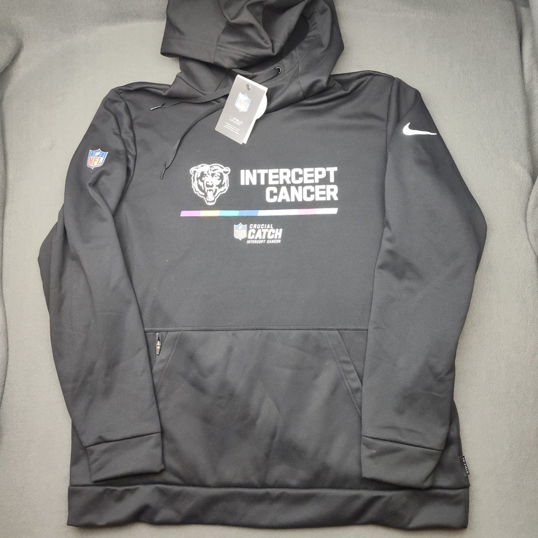 K.M① Nike Chicago Bears Hoodie Mens Extra Large Black Intercept