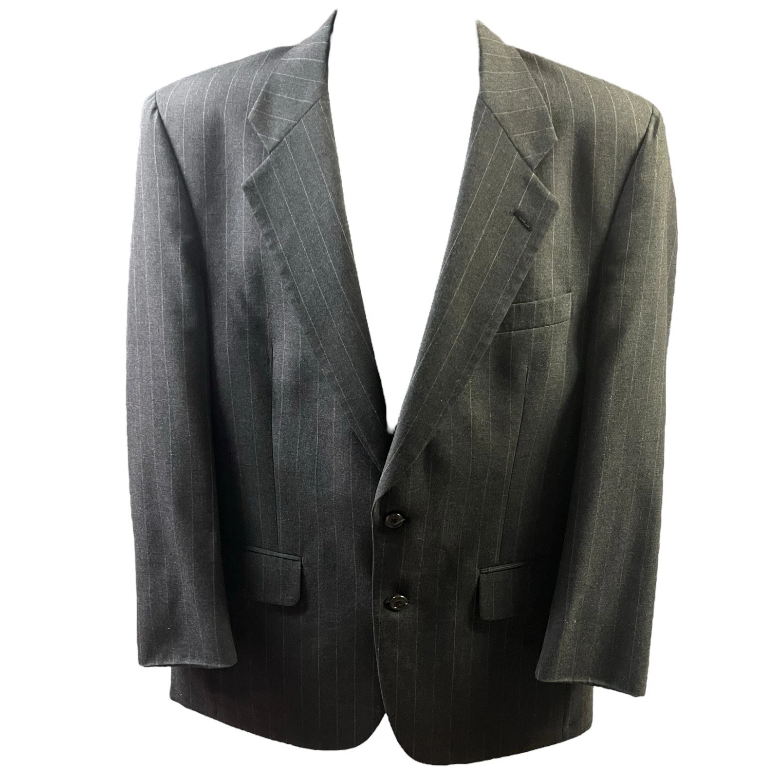 Cappotto sportivo Burberrys grigio gessato 2 bottoni pura lana sfiato monopetto uomo