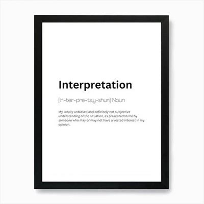 Interpretation Definition Bedeutung 1 gerahmtes Wandbild Poster Leinwanddruck Bild