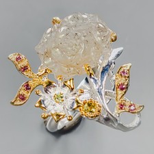 Gemstone Natural Labradorite Ring 925 Sterling Silver Size 9 /R438496