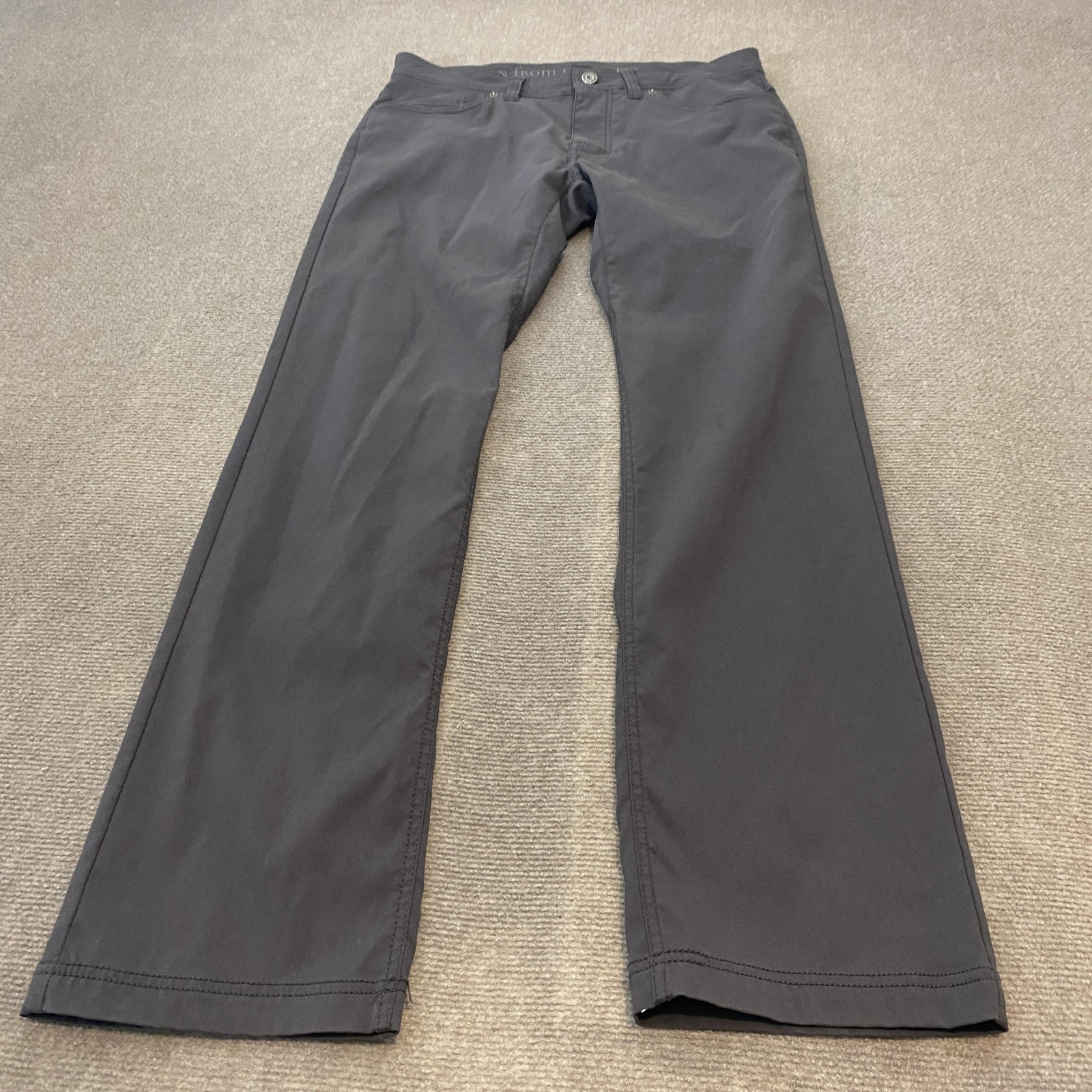 PrAna Pants Mens 32x32 Gray Slim Fit Nylon Stretch Chino Casual Outdoor Travel