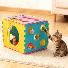 Cat Houses with 40 PCS Interactive Cat Toys for Indoor Cats with a soft pillow
