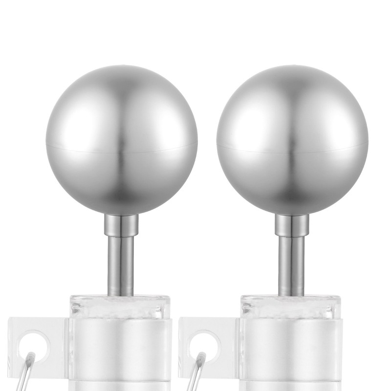 Yescom 2 Packs 3" Flagpole Silver Ball Top Finial Ornament for Flag Pole Outdoor