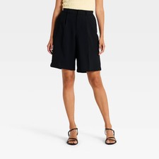 A New Day Women's Bermuda Casual Fashion Shorts 11" - Black