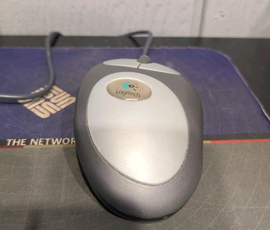 RARE Logitech Mouseman Dual Sensor Optical USB Wheel Mouse M-BL63B Corded Tested - Image 4 of 4