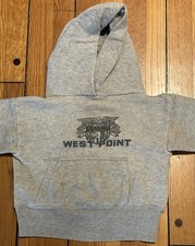 VINTAGE 1950s 60s WEST POINT USMA MILITARY ACADEMY HOODIE HEATHER GRAY TODDLER