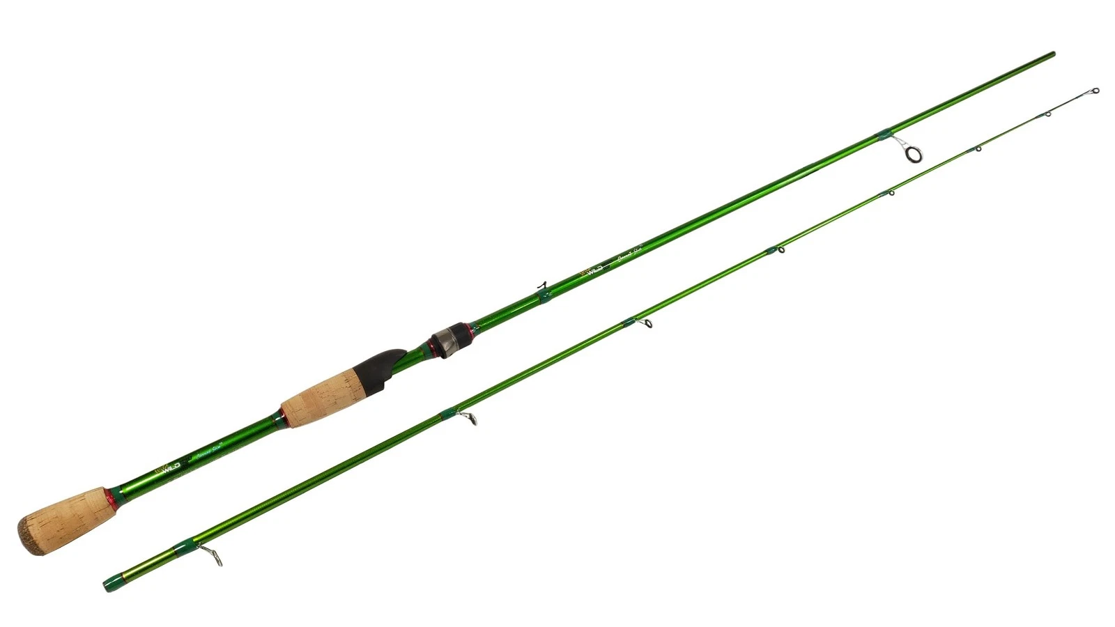 COLLAPSIBLE 2PC Carrot Stix SPINNING 7' 6" Medium Wild Green PRO Fishing Rod