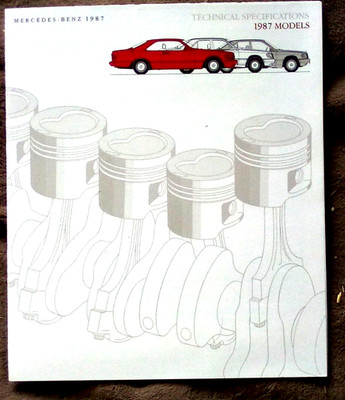 1987 Mercedes Benz Technical Specifications Sales Brochure