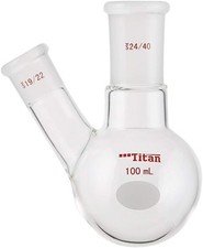 Rundkolben zweihals 100 ml schräg 19/22 und 24/40 Kolben Glas rund 