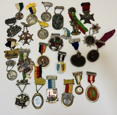 Huge Lot 30+ Vintage German Volksmarch Wandertag Medals 1970s-80s Rare Items