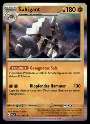 Saltigant 123/193 Rare Holo Paldea Evolved Pokemon NM Deutsch