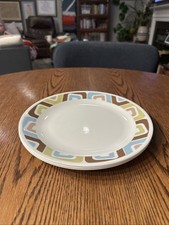 Corelle SQUARED Dinner Plates 10 1/4" Green Blue Brown Geometric Set Of 3