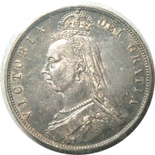 elfe Grande Bretagne demi couronne 1887 Victoria