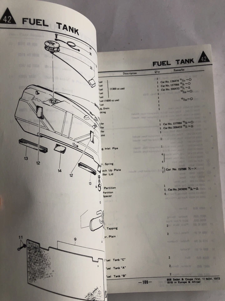 Mazda 808 818 Parts Catalogue Illustrated Manual Mazda Original 1974 Sedan Coupe - Image 4 of 4