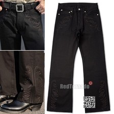 Red Tornado Vintage Men's Jeans BOOTCUT Jean Selvedge Raw Denim Pants Black 14oz