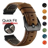 Quick Fit Leather Strap For Garmin Fenix 8 7 7X 6 6X Pro 5 5X 3HR S70 Watch Band