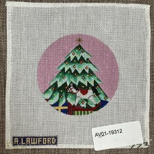 Handpainted Needlepoint Canvas ALawford Tree Horse Read Description