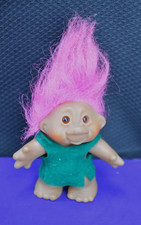 Vintage 5.5" Troll Doll Dam Things (Denmark) Pink Hair Amber Eyes