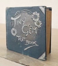 c1900 ANTIQUE MINIATURE TINY GEM TEXT BOOK, RARE, 2 INCHES