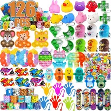 126 Pack Party Favors for Kids 3-5,Pop Fidget Toys, Classroom Prizes, Treasur...