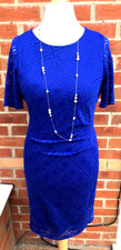 PRINCIPLES Size 14 Royal Blue Lace Dress Summer Wear Stretchy Excellent S4