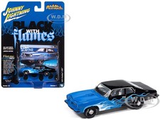 1974 Pontiac Gto Black Wblue Flames 164 By Johnny Lightning Jlsf027-jlsp405 B