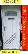 NEW SOLIDOR LONDON VICTORIAN WHITE  COMPOSITE DOOR UPVC FRAME 875 x2070/2115