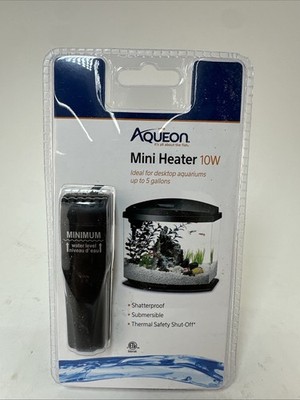 Aqueon Small Aquarium Fish Tank Submersible Mini Flat Heater Up to 5 Gallon~ 10W