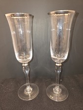 Set Of 2 Block Crystal Platinum Ball/Optic  Champagne Flute