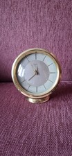 DDR Ruhla UMF Wecker Rund Wei&szlig; Metall Knopf Wei&szlig; Selten Nostalgie Vintage