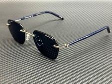 MONT BLANC MB0270S 003 Silver Blue Men's Medium 51 mm Sunglasses