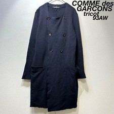 93AW tricot Comme des Garcons Wool collarless knit coat