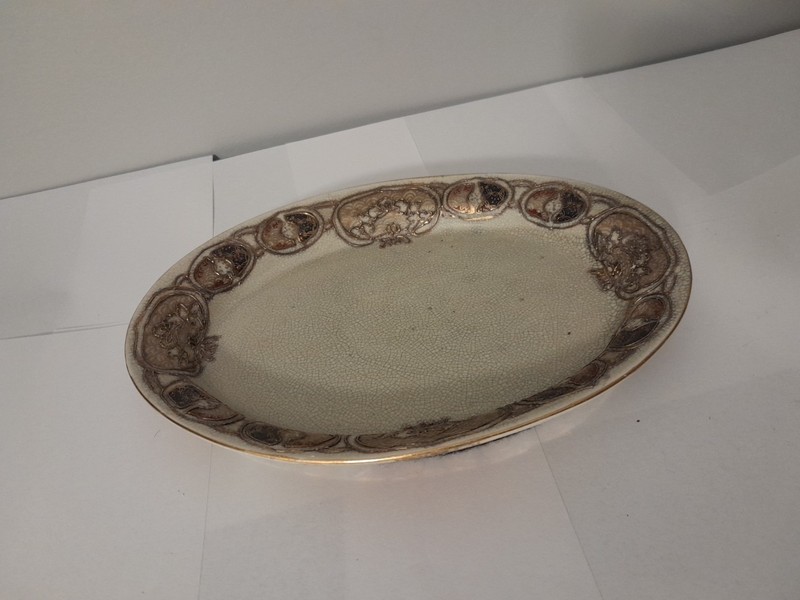 Satsuma Porcelain Hand Painted Oval Plate