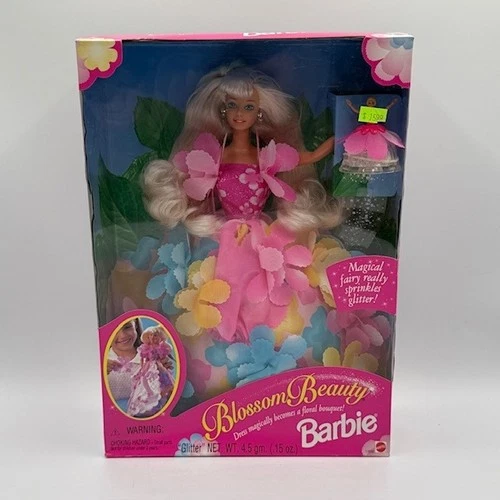 Vintage 1996 Blossom Beauty Barbie Doll Mattel Transforming Floral Dress NIB