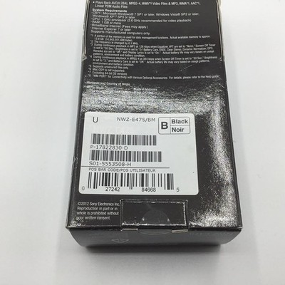 Sony 16 GB MP3 Walkman - Video Player - Black (NWZ-E475/BM