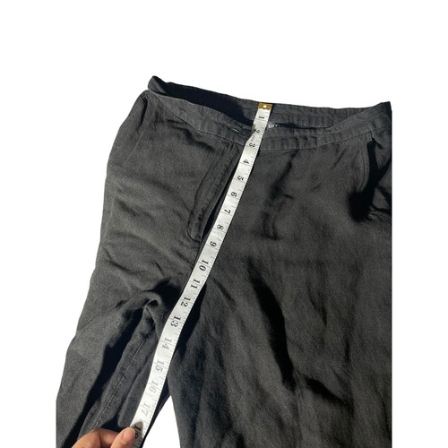 Eileen Fisher Leinen Cropped Wide Leg Hose Relaxed Fit Schwarz, Made in Italy - Bild 4 von 7