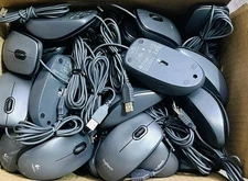 Lot Of 10 Logitech M100 Wired Optical Ambidextrous PC Mouse with 1000 DPI - Gray