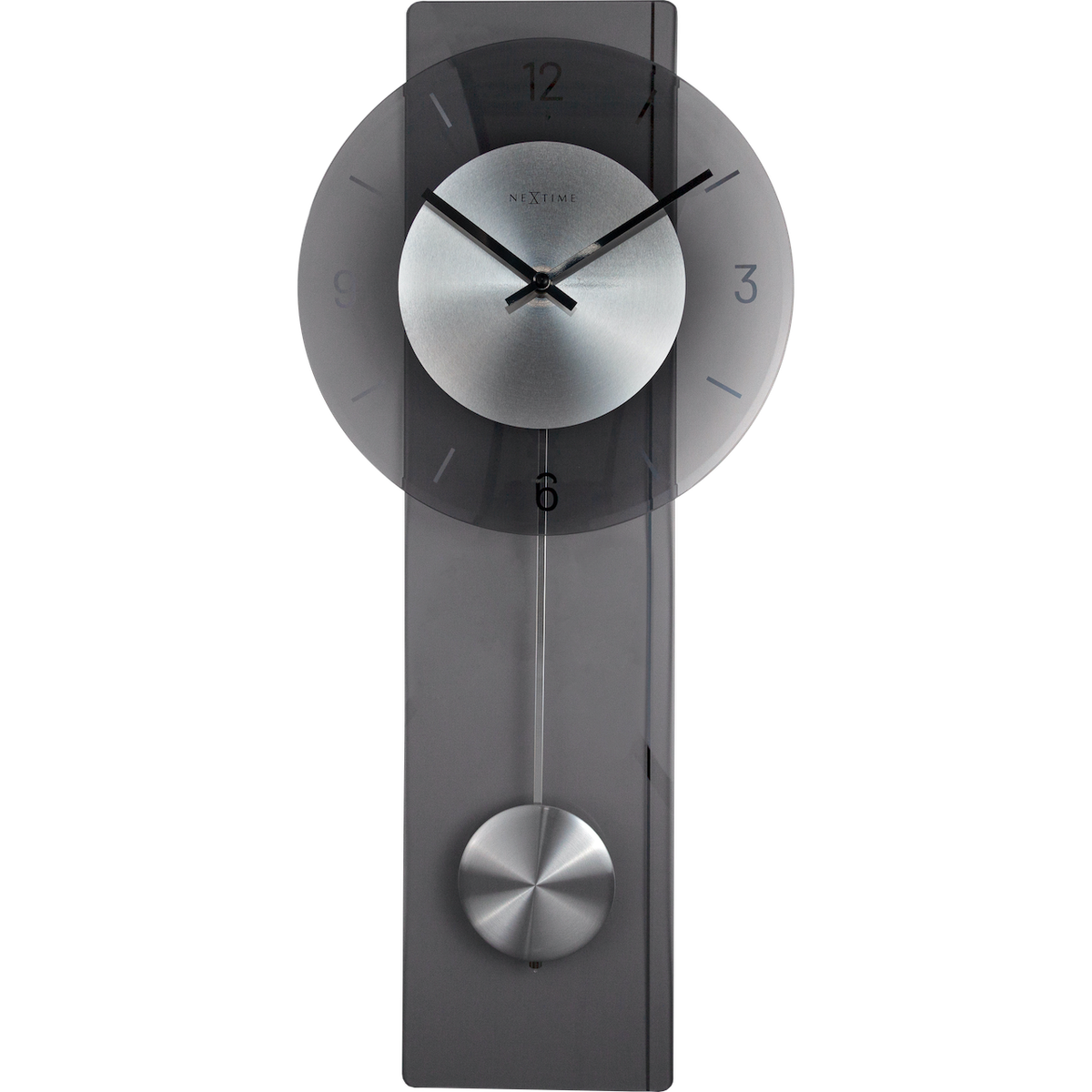 NeXtime Wanduhren, Metall und Kunststoff, Grau, 70 x 30 cm