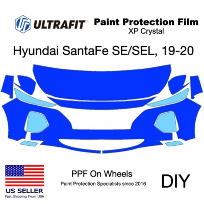Hyundai SantaFe, SE/SEL/Limited, 2019-20. Pre-Cut Kit DIY, PARTIAL, PPF, Gloss