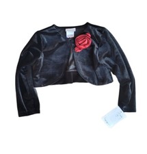 New SORBET 6 Black Velvet Rose Jacket Girl Elegant