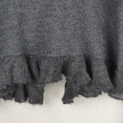 Olars Ulla Sweden Wool Sweater S/M Gray Long Sleeve Ruffled Button-Up - Picture 10 of 13