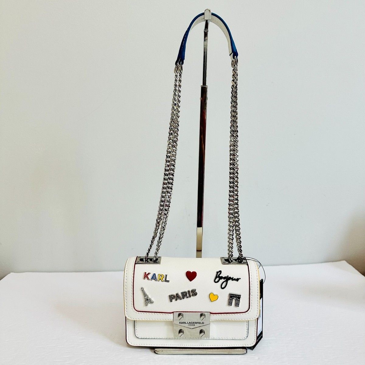 KARL LAGERFELD PARIS STUDDED EMBELLISHED RHINESTONE SMALL