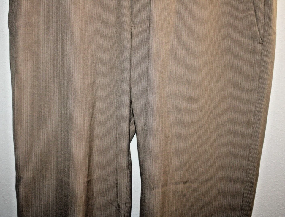 Pantalones de vestir Kenneth Cole Reaction para hombre 32x32 marrón tostado rayas envío gratuito a EE. UU. Foto 4 de 4